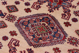 handmade Geometric Super Kazak Beige Red Hand Knotted RECTANGLE 100% WOOL area rug 8 x 10