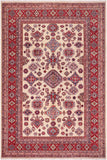 Southwestern Super Kazak Caryn Beige/Red Wool Rug - 8'1'' x 9'7''