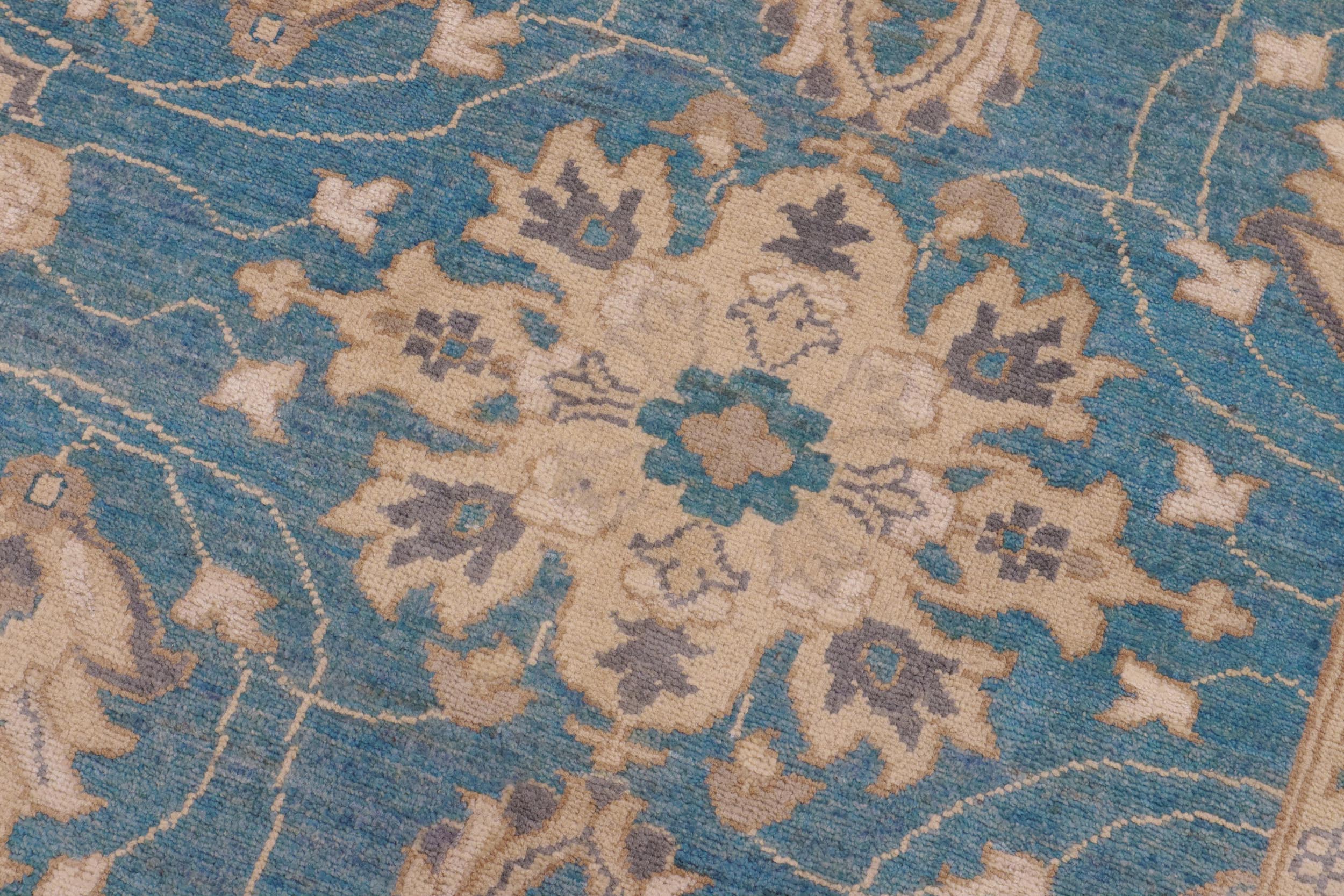 handmade Transitional Kafkaz Lt. Blue Beige Hand Knotted RECTANGLE 100% WOOL area rug 9' x 12'