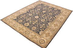 handmade Traditional Kafkaz Bluish Gray Ivory Hand Knotted RECTANGLE 100% WOOL area rug 8X10