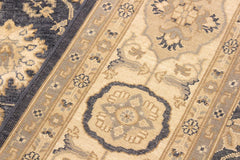 handmade Traditional Kafkaz Bluish Gray Ivory Hand Knotted RECTANGLE 100% WOOL area rug 8X10