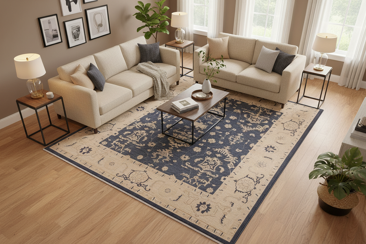 handmade Traditional Kafkaz Bluish Gray Beige Hand Knotted RECTANGLE 100% WOOL area rug 9x12