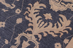 handmade Traditional Kafkaz Bluish Gray Beige Hand Knotted RECTANGLE 100% WOOL area rug 9X12