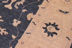 handmade Traditional Kafkaz Bluish Gray Beige Hand Knotted RECTANGLE 100% WOOL area rug 9X12