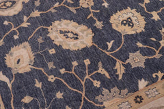 handmade Traditional Kafkaz Drk. Gray Beige Hand Knotted RECTANGLE 100% WOOL area rug 9X12