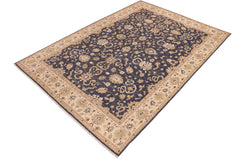 handmade Transitional Kafkaz Drk. Gray Ivory Hand Knotted RECTANGLE 100% WOOL area rug 10X14