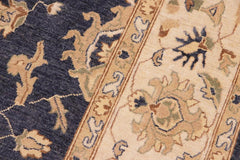 handmade Transitional Kafkaz Drk. Gray Ivory Hand Knotted RECTANGLE 100% WOOL area rug 10X14