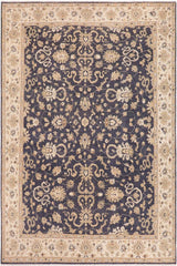 handmade Transitional Kafkaz Drk. Gray Ivory Hand Knotted RECTANGLE 100% WOOL area rug 10X14