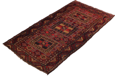 handmade Geometric Antique Kazak Antique Red Blue Hand Knotted RUNNER 100% WOOL area rug 5x9