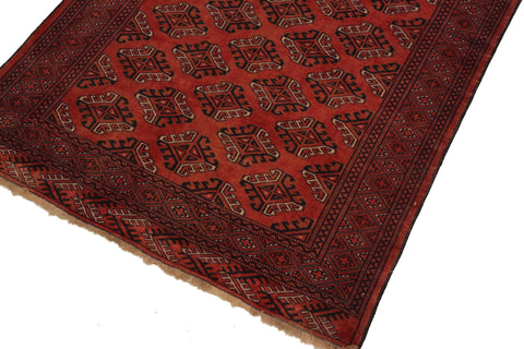 handmade Geometric Antique Lt. Rust Blue Hand Knotted RECTANGLE 100% WOOL area rug 5x7