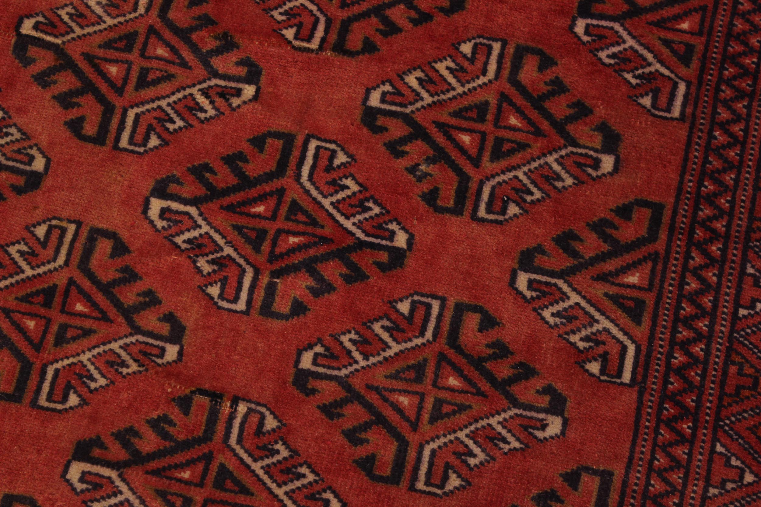 handmade Geometric Antique Lt. Rust Blue Hand Knotted RECTANGLE 100% WOOL area rug 5x7