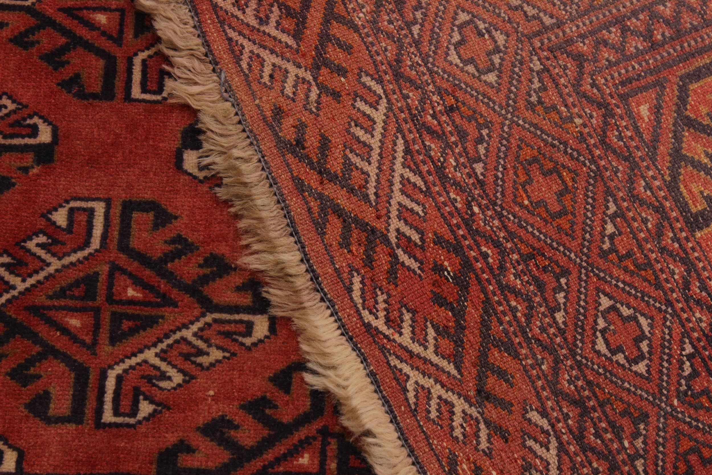 handmade Geometric Antique Lt. Rust Blue Hand Knotted RECTANGLE 100% WOOL area rug 5x7