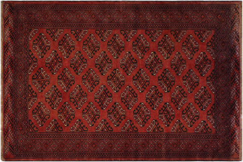 handmade Geometric Antique Lt. Rust Blue Hand Knotted RECTANGLE 100% WOOL area rug 5x7
