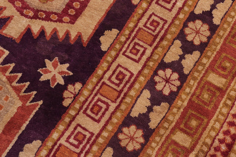 handmade Geometric Antique Kazak Antique Blue Red Hand Knotted RECTANGLE 100% WOOL area rug 5x8