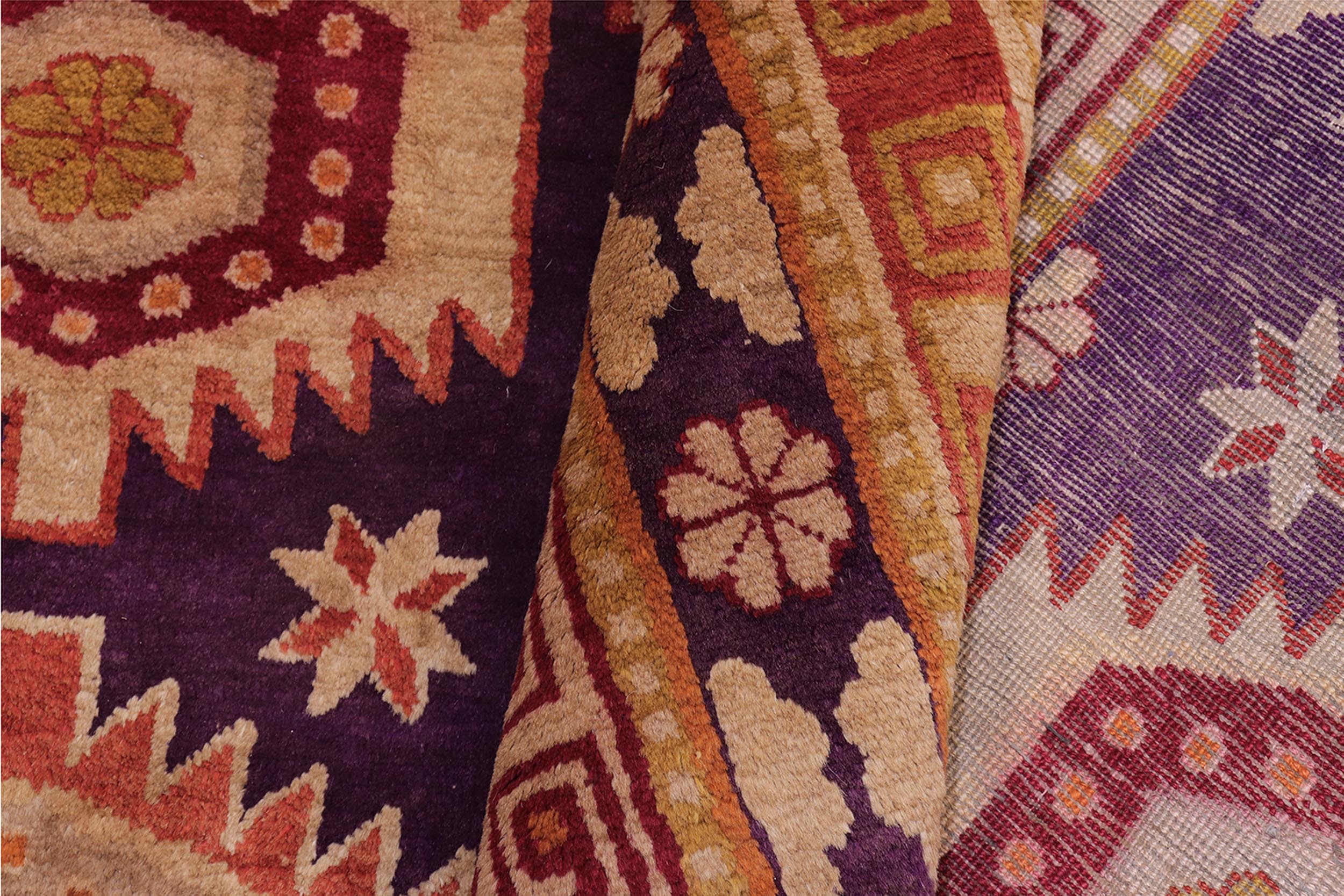 handmade Geometric Antique Kazak Antique Blue Red Hand Knotted RECTANGLE 100% WOOL area rug 5x8