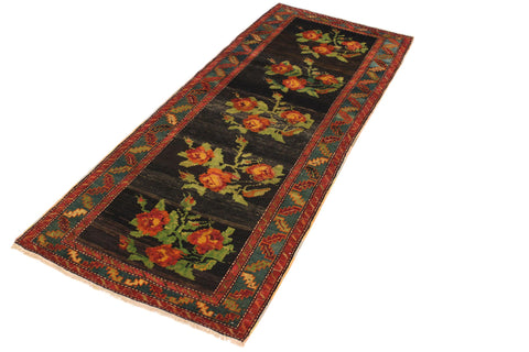 handmade Traditional Antique Black Blue Hand Knotted RUNNER 100% WOOL area rug 4x10