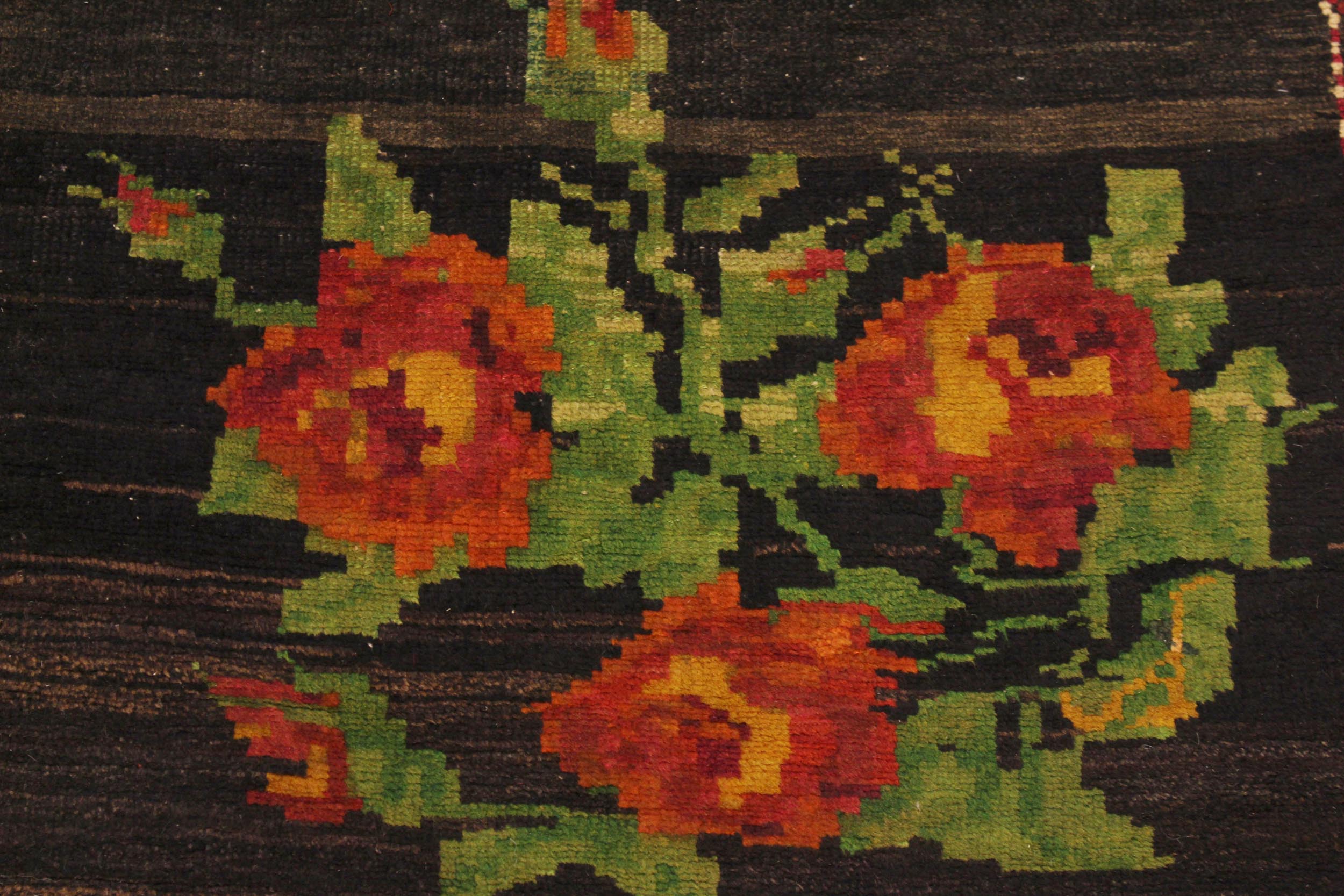 handmade Traditional Antique Black Blue Hand Knotted RUNNER 100% WOOL area rug 4x10