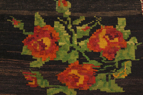 handmade Traditional Antique Black Blue Hand Knotted RUNNER 100% WOOL area rug 4x10