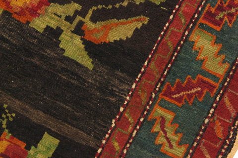 handmade Traditional Antique Black Blue Hand Knotted RUNNER 100% WOOL area rug 4x10