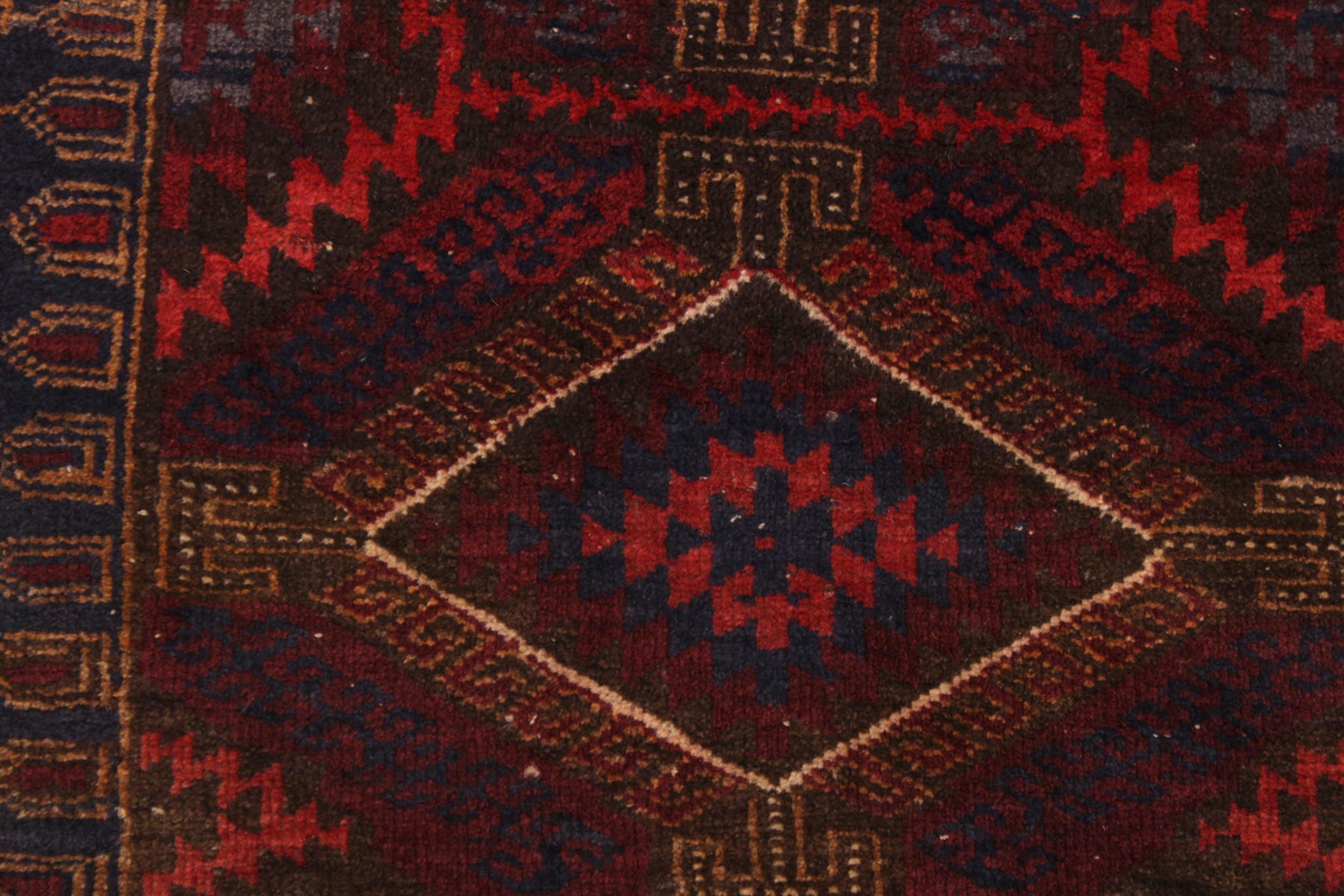 handmade Traditional Antique Sherwan Rust Blue Hand Knotted RECTANGLE 100% WOOL area rug 3x4