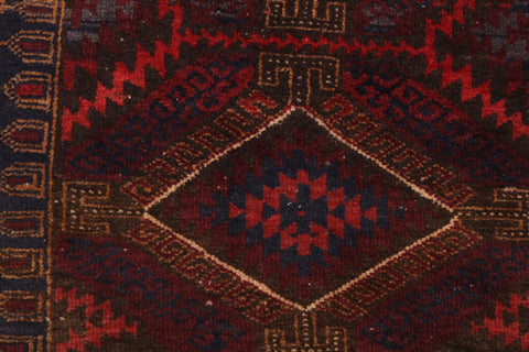handmade Traditional Antique Sherwan Rust Blue Hand Knotted RECTANGLE 100% WOOL area rug 3x4