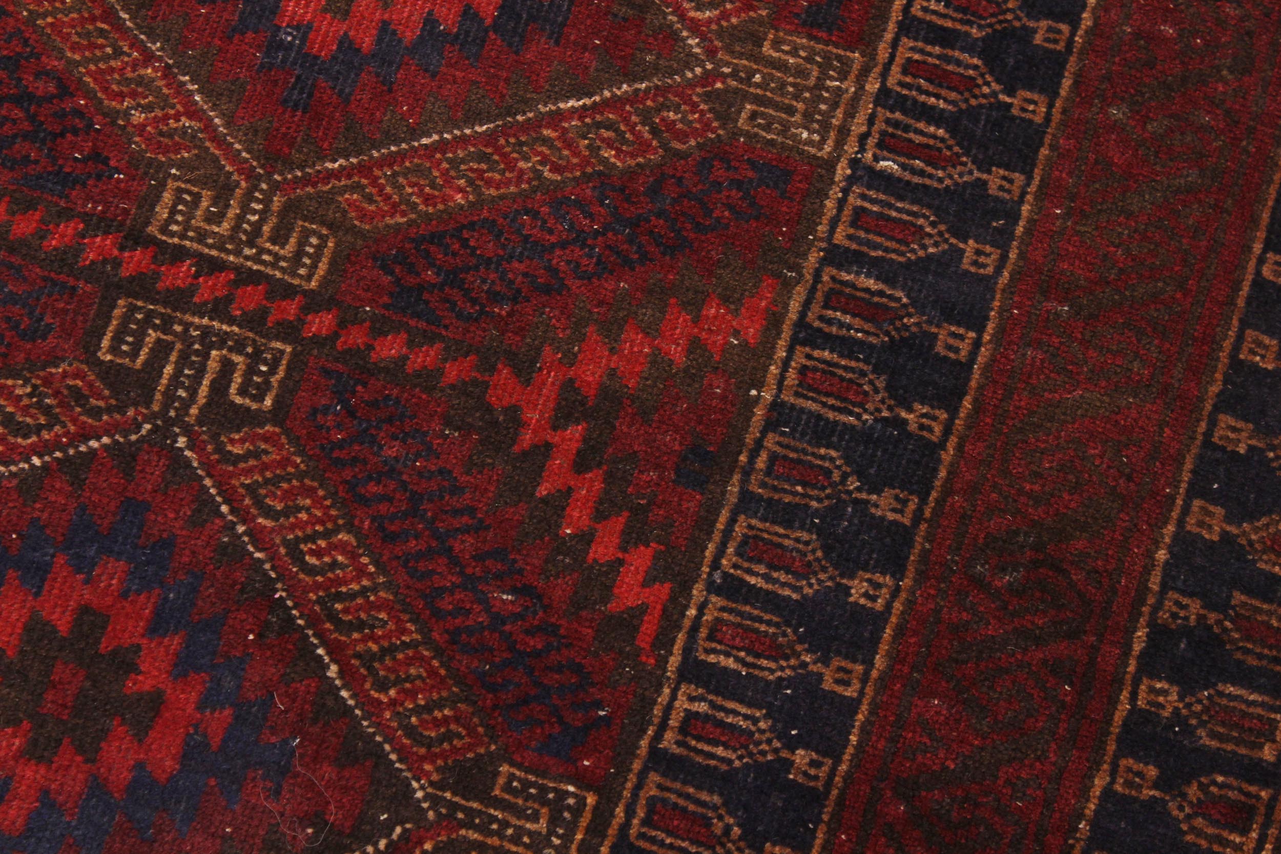 handmade Traditional Antique Sherwan Rust Blue Hand Knotted RECTANGLE 100% WOOL area rug 3x4