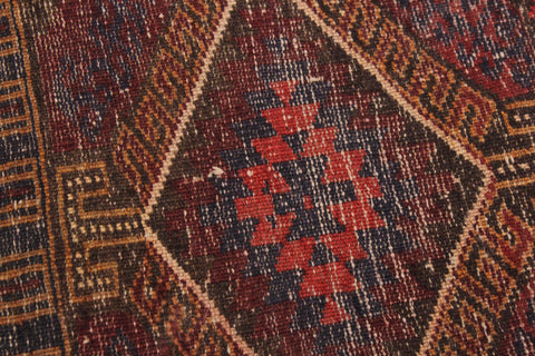 handmade Traditional Antique Sherwan Rust Blue Hand Knotted RECTANGLE 100% WOOL area rug 3x4