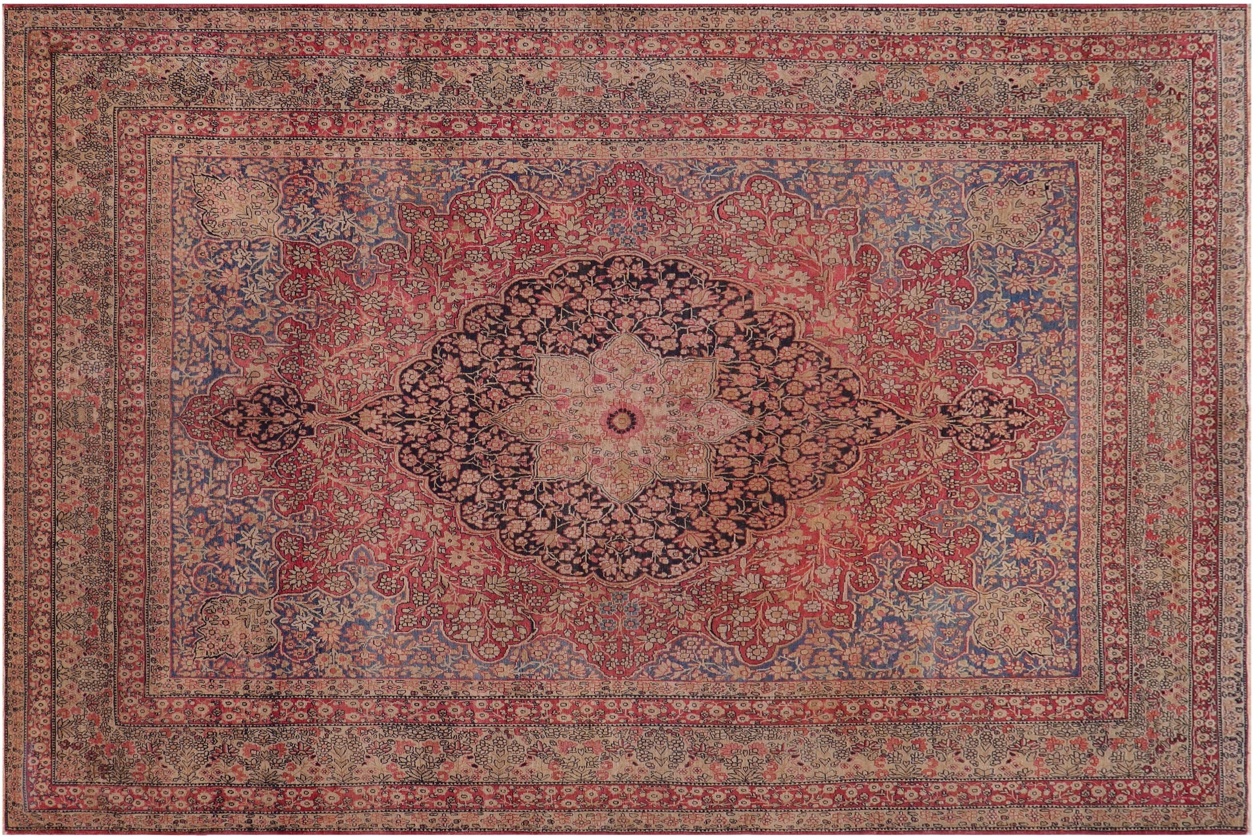 handmade Traditional Antique Red Blue Hand Knotted RECTANGLE 100% WOOL area rug 9x13