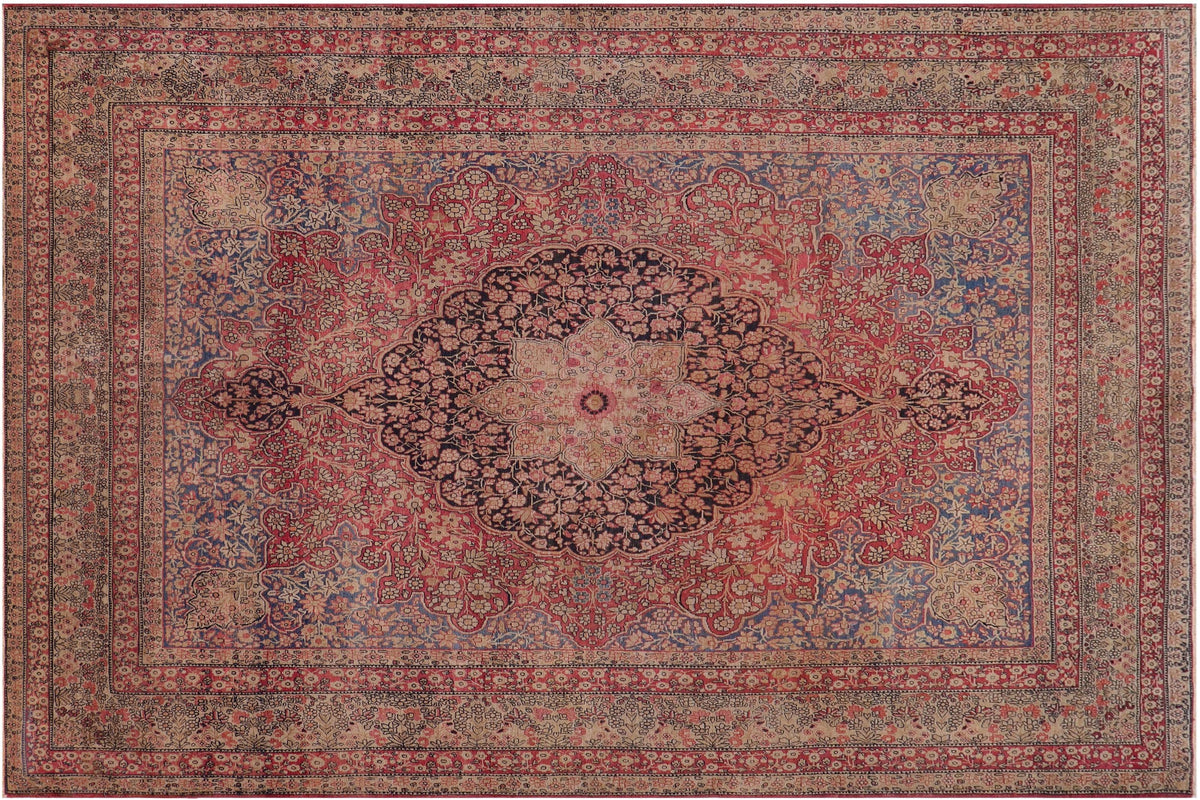 handmade Traditional Antique Red Blue Hand Knotted RECTANGLE 100% WOOL area rug 9x13