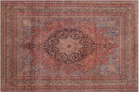 handmade Traditional Antique Red Blue Hand Knotted RECTANGLE 100% WOOL area rug 9x13