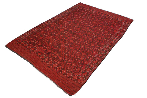 handmade Geometric Antique Rust Ivory Hand-Woven RECTANGLE 100% WOOL area rug 7x11