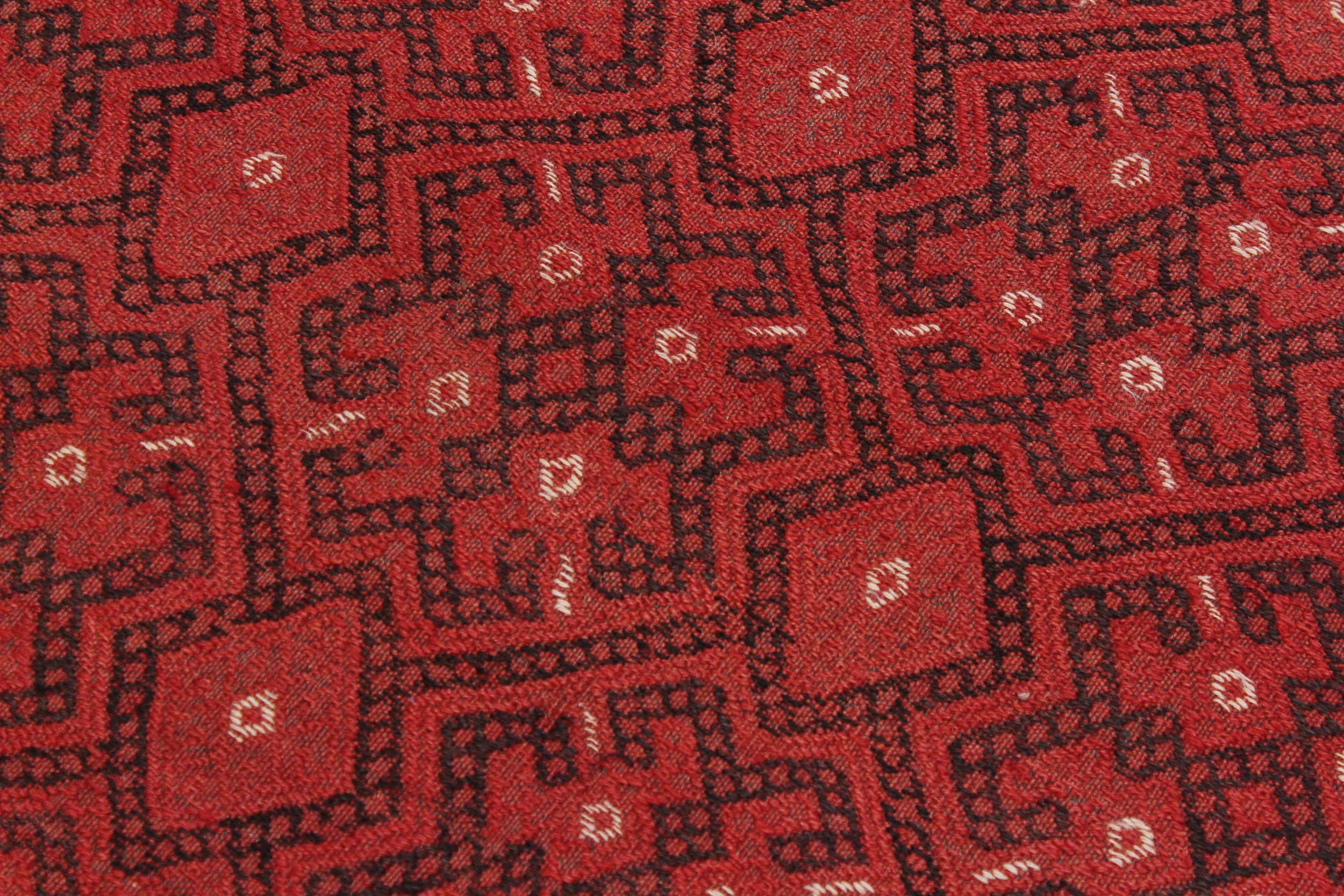 handmade Geometric Antique Rust Ivory Hand-Woven RECTANGLE 100% WOOL area rug 7x11