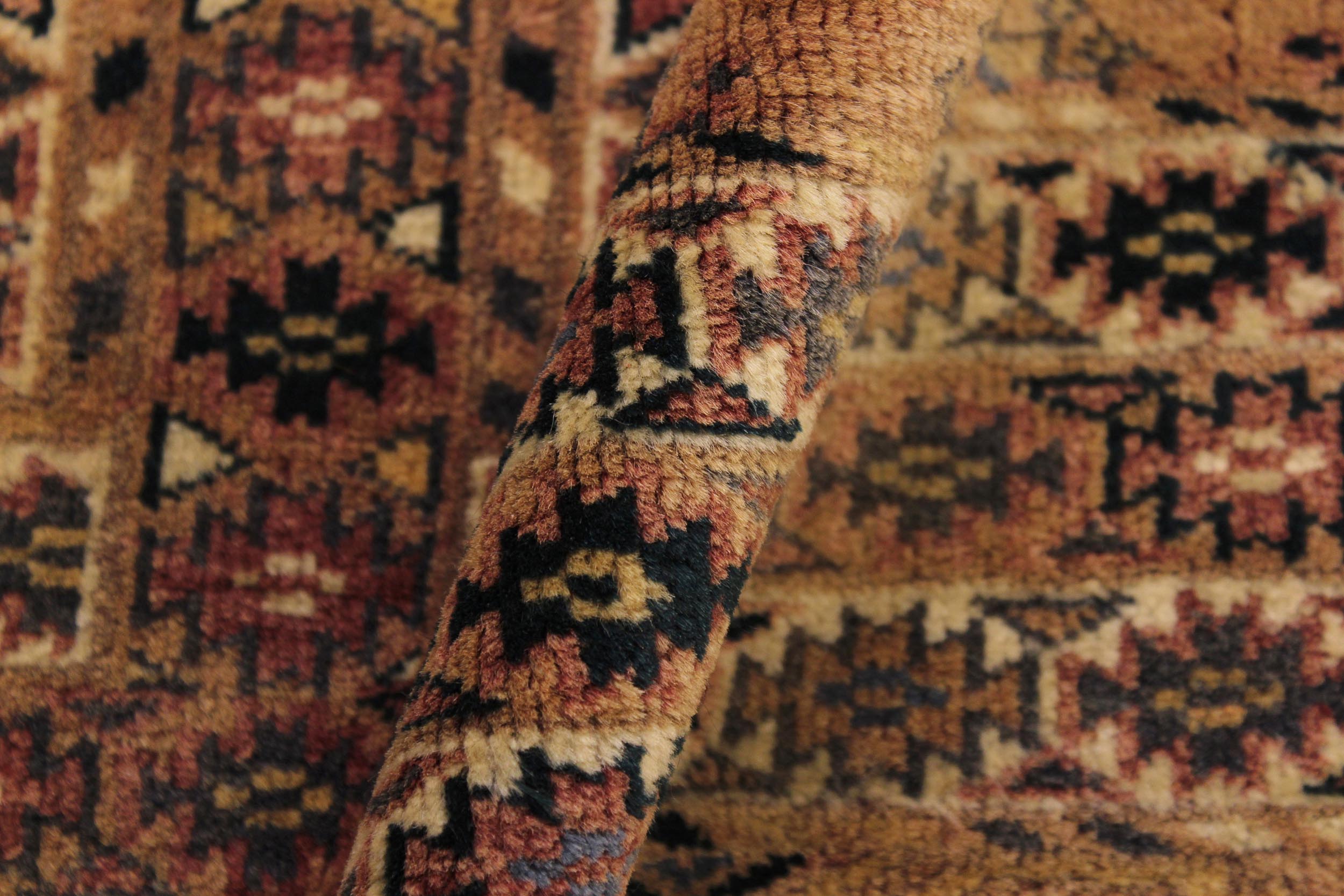 handmade Geometric Antique Tan Blue Hand Knotted RECTANGLE 100% WOOL area rug 3x5
