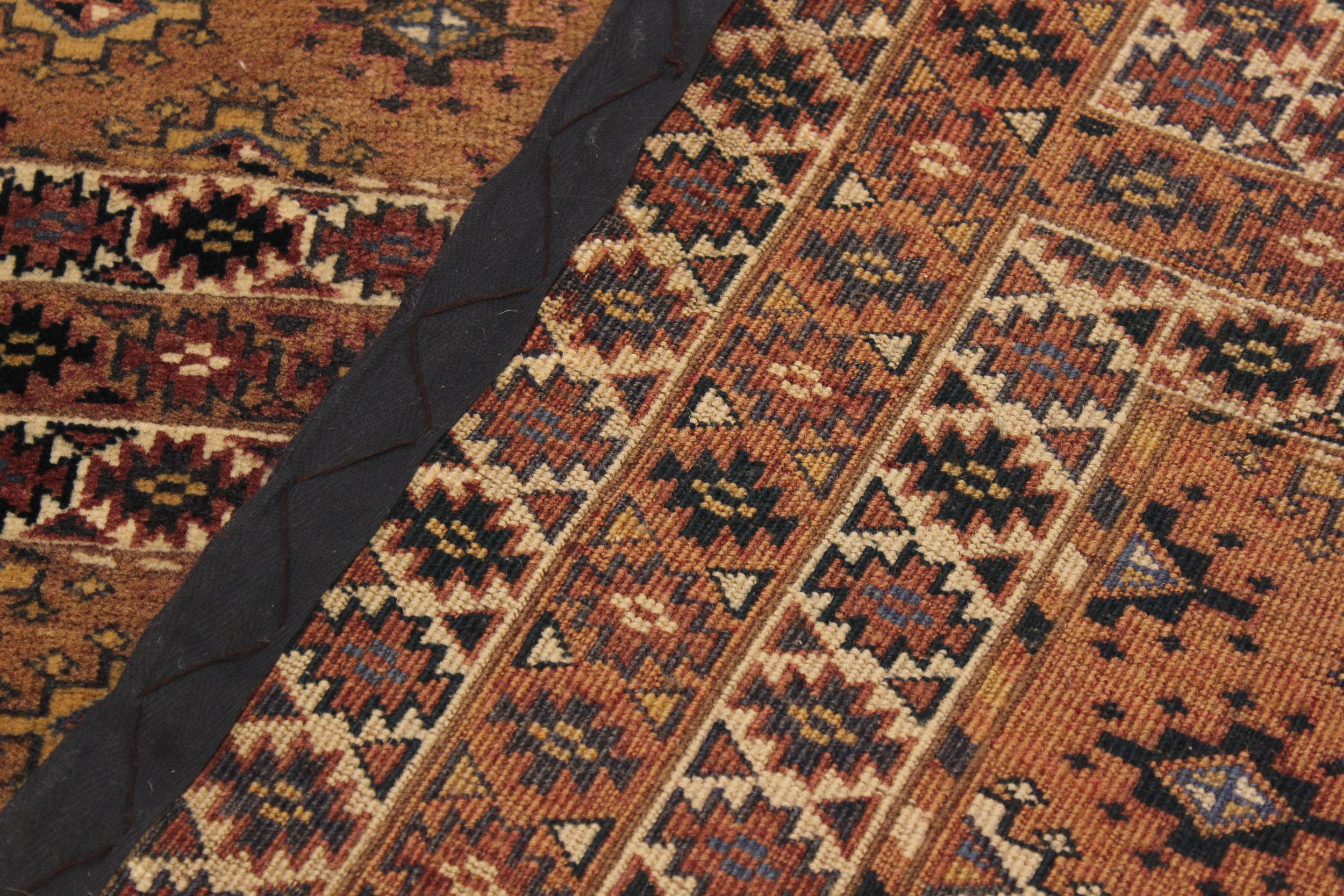 handmade Geometric Antique Tan Blue Hand Knotted RECTANGLE 100% WOOL area rug 3x5
