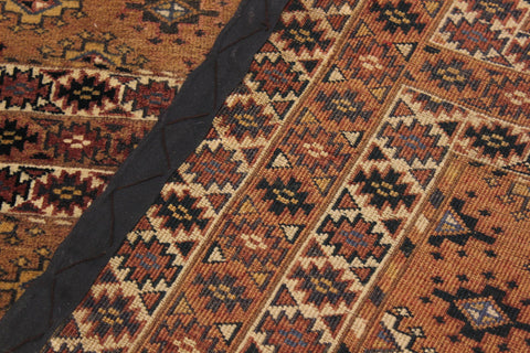 handmade Geometric Antique Tan Blue Hand Knotted RECTANGLE 100% WOOL area rug 3x5
