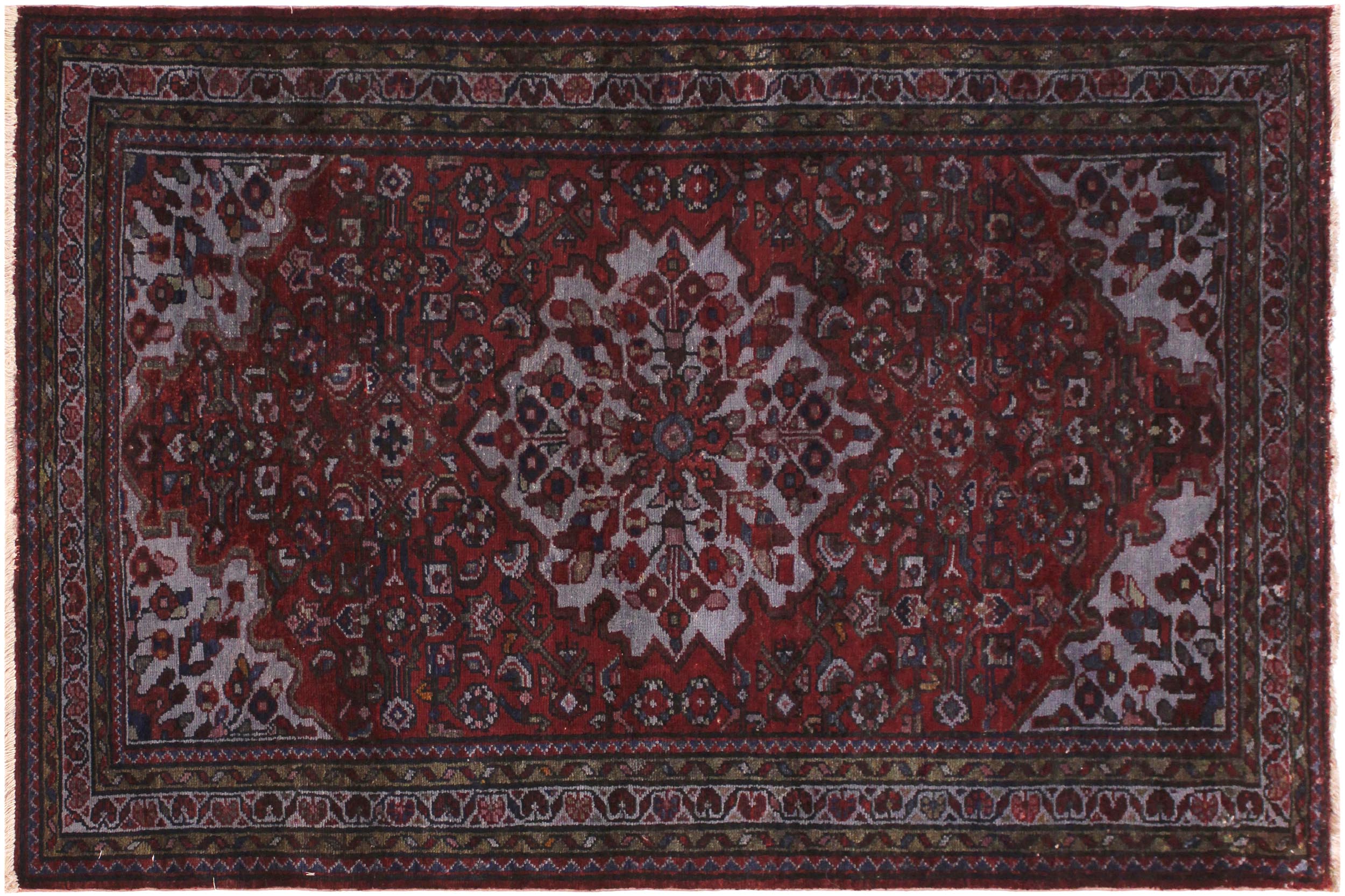 handmade Traditional Antique Antique Red Blue Hand Knotted RECTANGLE 100% WOOL area rug 3x5