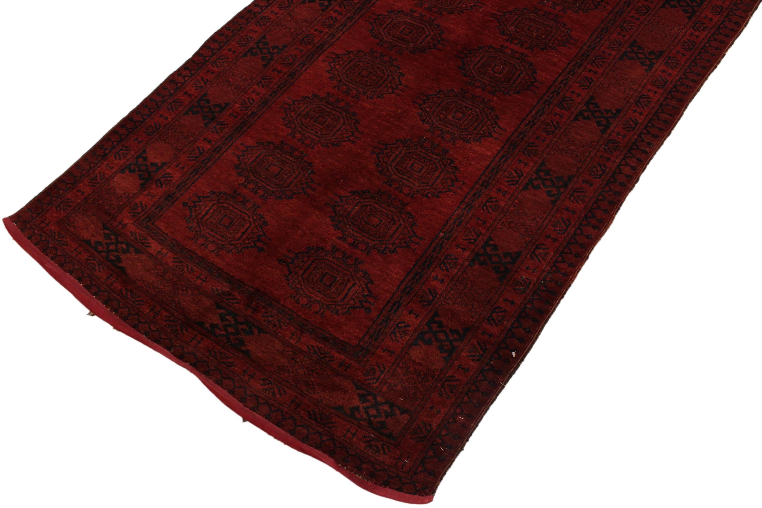 handmade Geometric Antique Bokhara Rust Blue Hand Knotted RUNNER 100% WOOL area rug 4x6