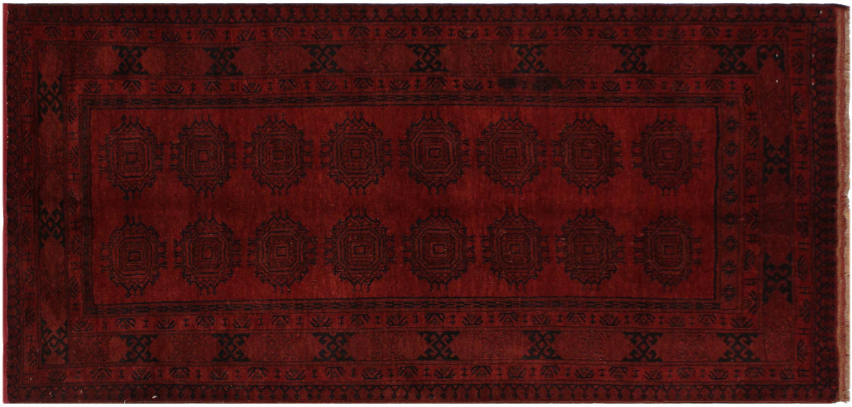 handmade Geometric Antique Bokhara Rust Blue Hand Knotted RUNNER 100% WOOL area rug 4x6