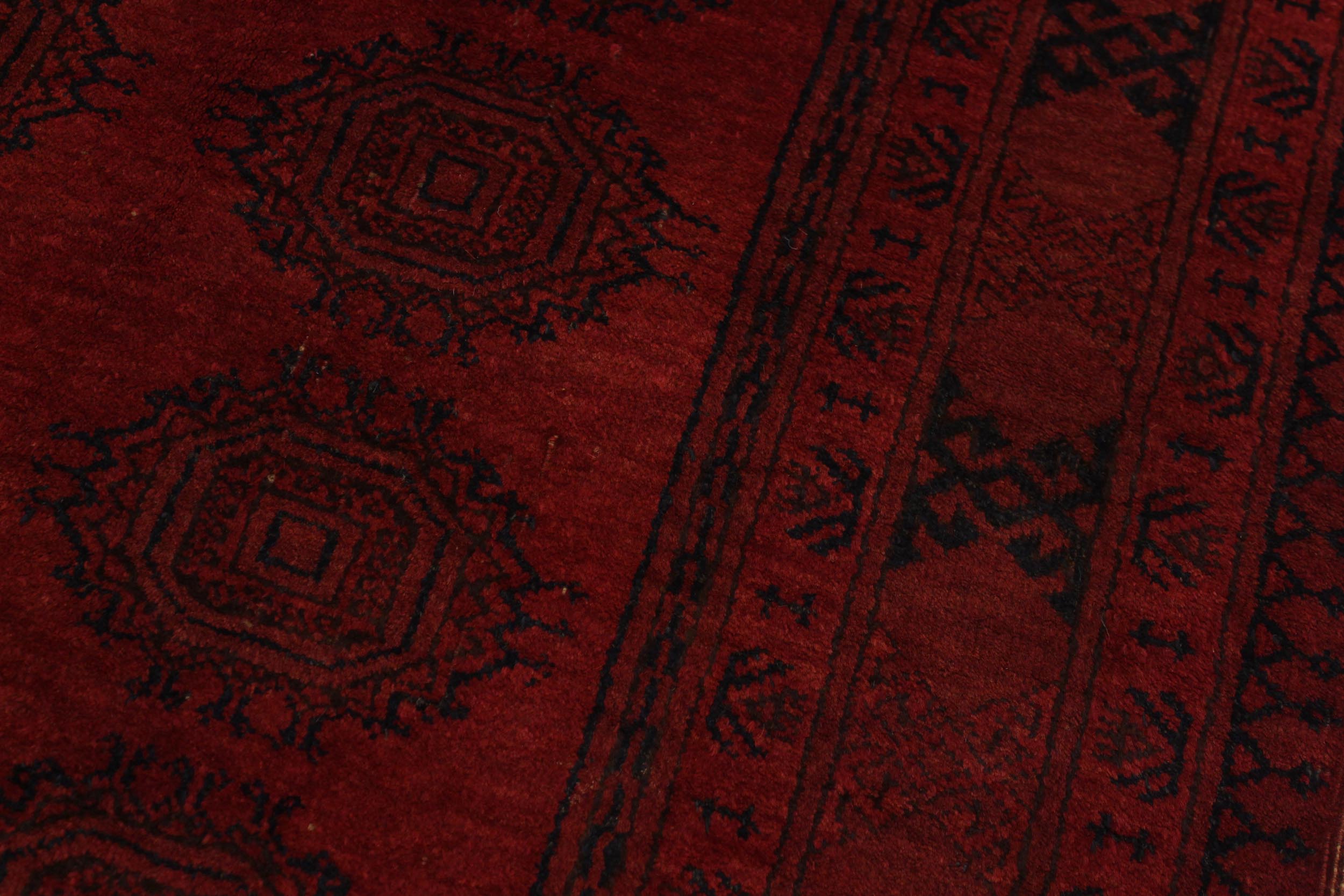 handmade Geometric Antique Bokhara Rust Blue Hand Knotted RUNNER 100% WOOL area rug 4x6