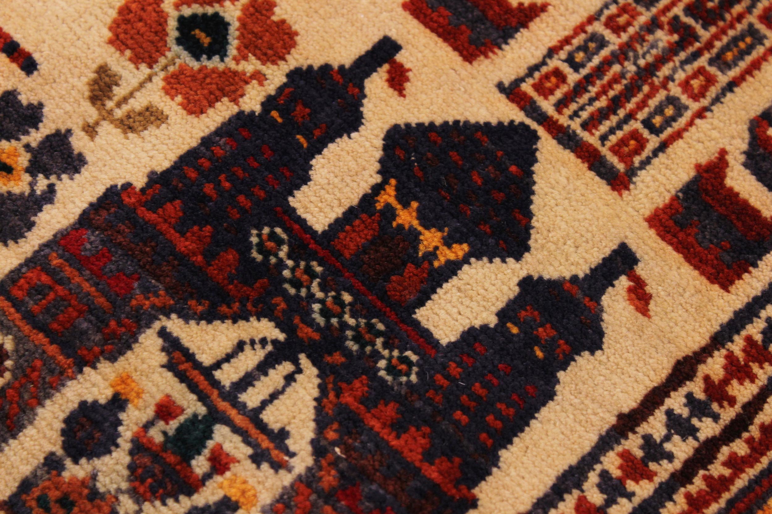 handmade Traditional Antique Antique Rust Beige Hand Knotted RECTANGLE 100% WOOL area rug 4x6