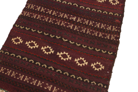 handmade Geometric Antique Drk. Red Ivory Hand-Woven RECTANGLE 100% WOOL area rug 3x4