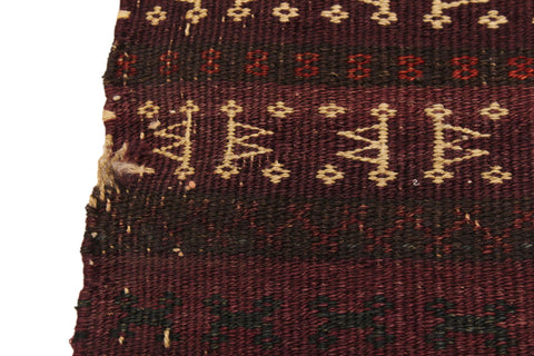 handmade Geometric Antique Drk. Red Ivory Hand-Woven RECTANGLE 100% WOOL area rug 3x4