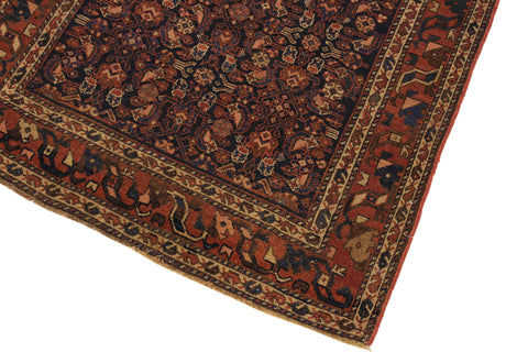 handmade Geometric Antique Antique Blue Rust Hand Knotted RECTANGLE 100% WOOL area rug 4x6