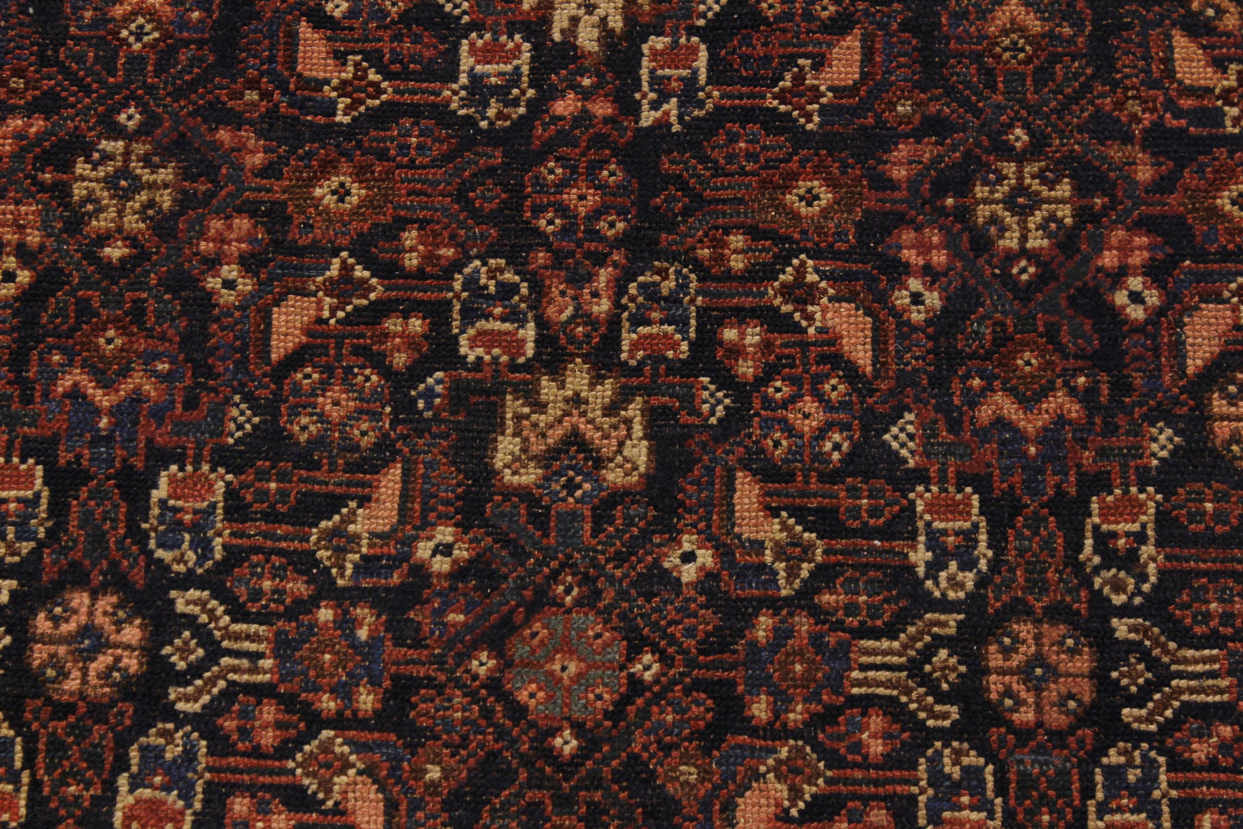 handmade Geometric Antique Antique Blue Rust Hand Knotted RECTANGLE 100% WOOL area rug 4x6