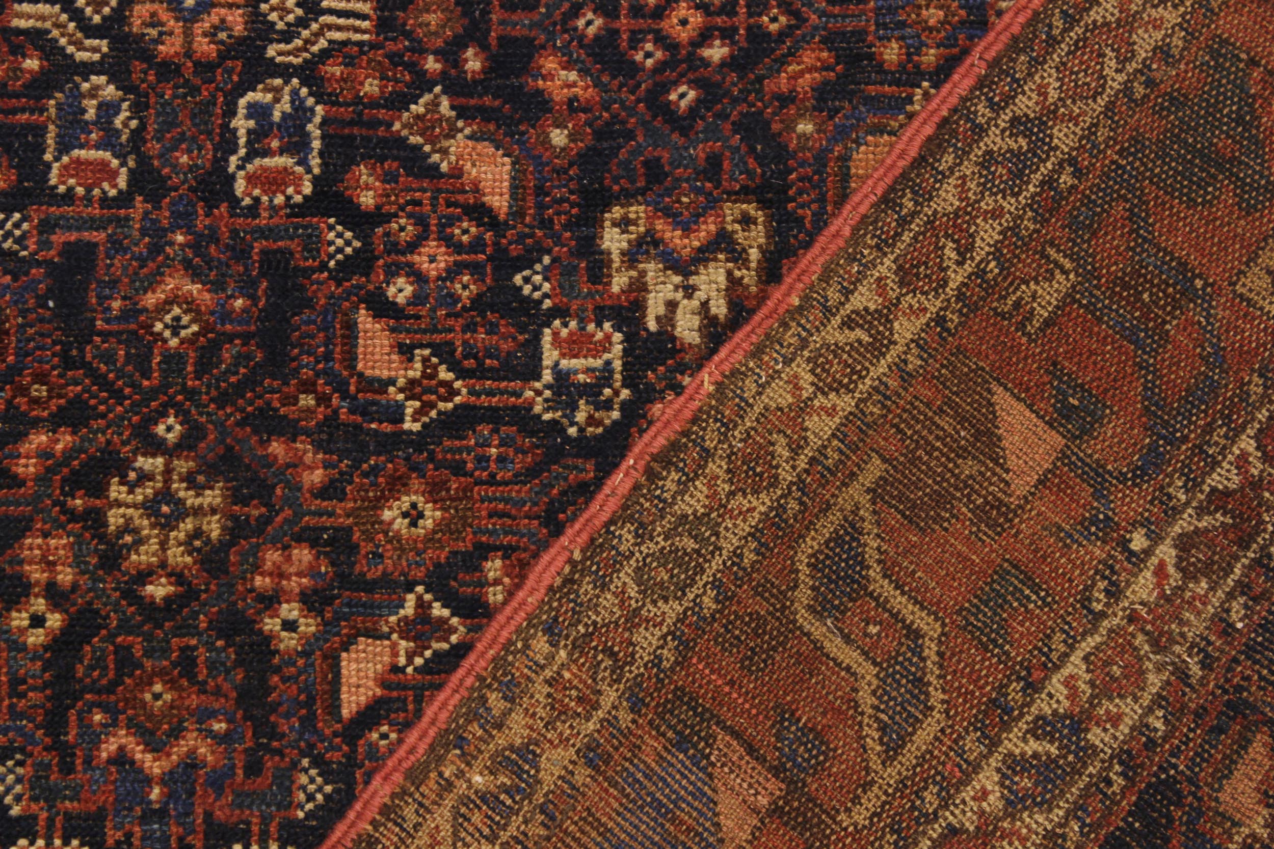 handmade Geometric Antique Antique Blue Rust Hand Knotted RECTANGLE 100% WOOL area rug 4x6
