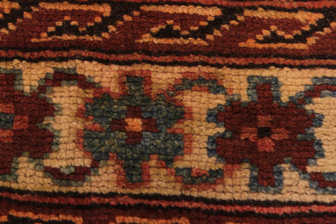 handmade Geometric Antique Kazak Antique Rust Ivory Hand Knotted RECTANGLE 100% WOOL area rug 3x5