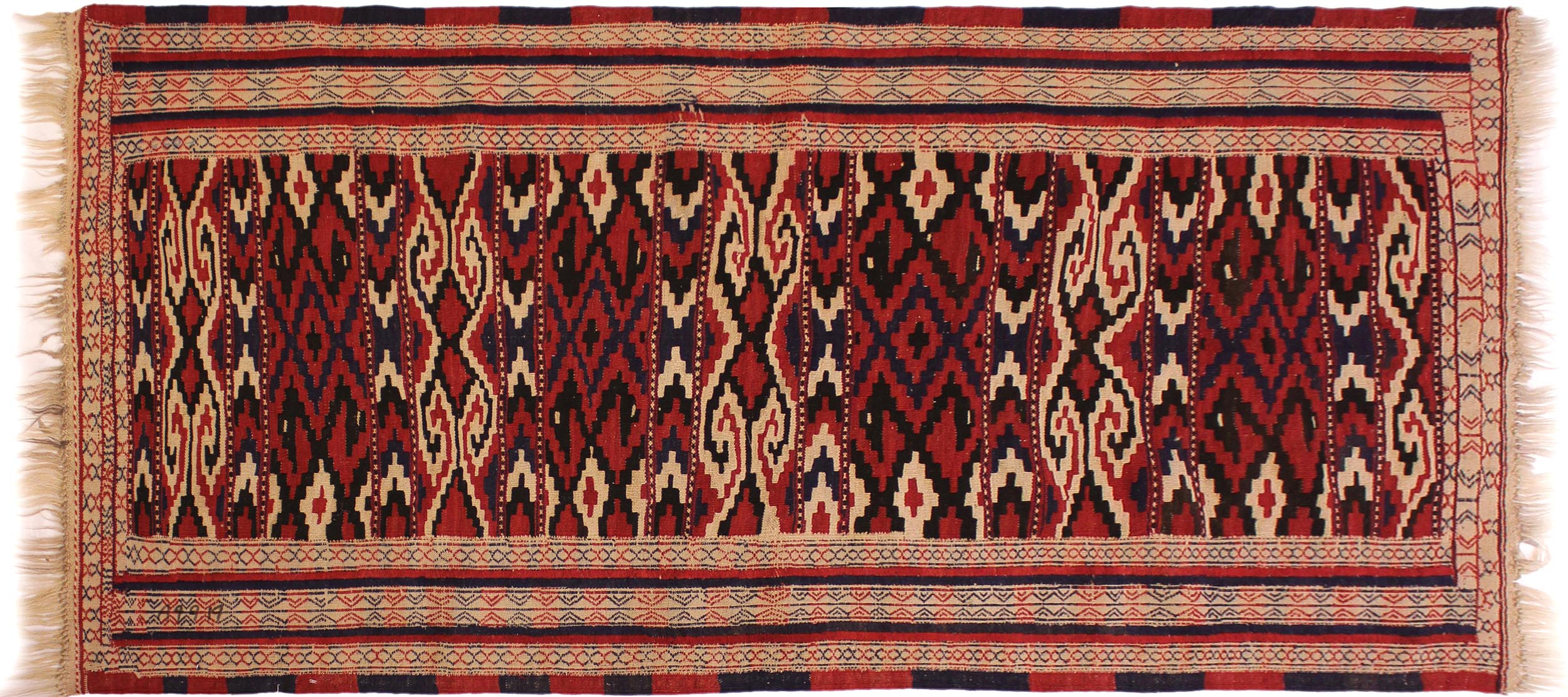handmade Geometric Soumakh Red Blue Hand-Woven RECTANGLE 100% WOOL area rug 4x6
