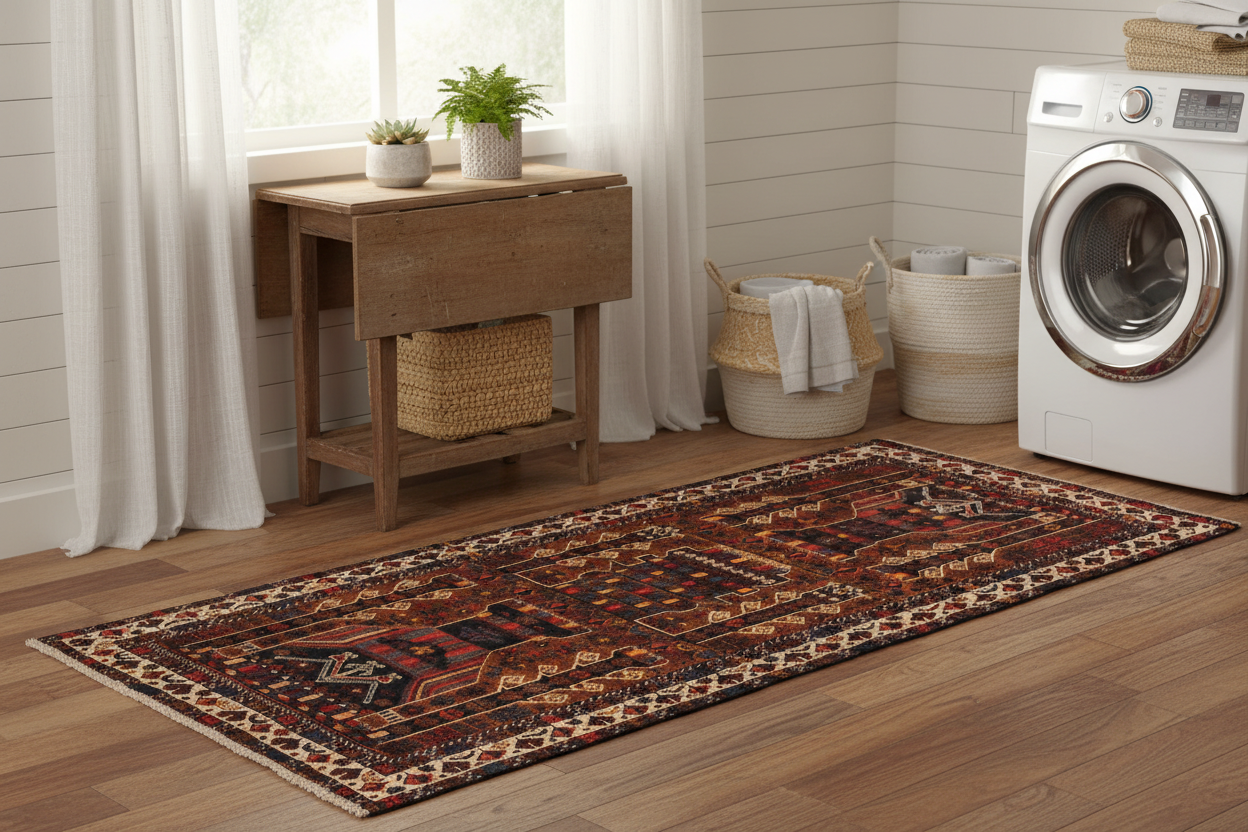 handmade Geometric Balouchi Brown Ivory Hand Knotted RECTANGLE 100% WOOL area rug 3x6