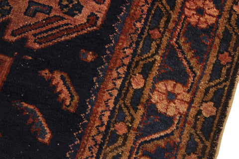 handmade Geometric Antique Kazak Antique Blue Lt.red Hand Knotted RECTANGLE 100% WOOL area rug 3x5
