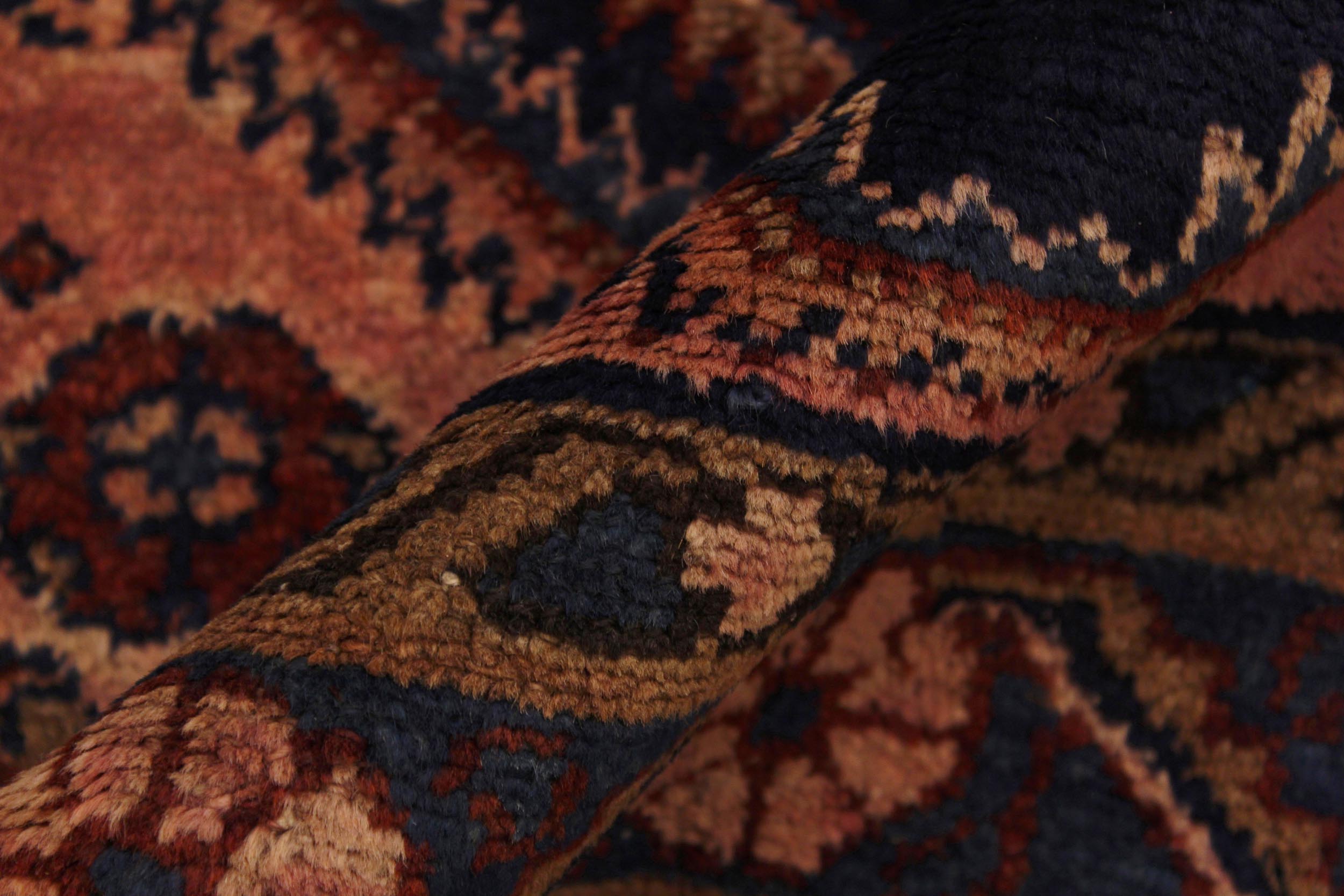 handmade Geometric Antique Kazak Antique Blue Lt.red Hand Knotted RECTANGLE 100% WOOL area rug 3x5